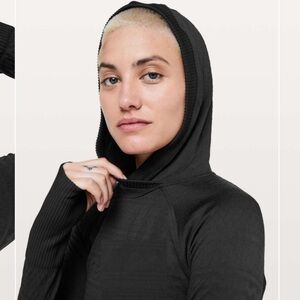 Lululemon Rest Less Black Fitted Outdoor Athletic Pullover Hoodie Size 8